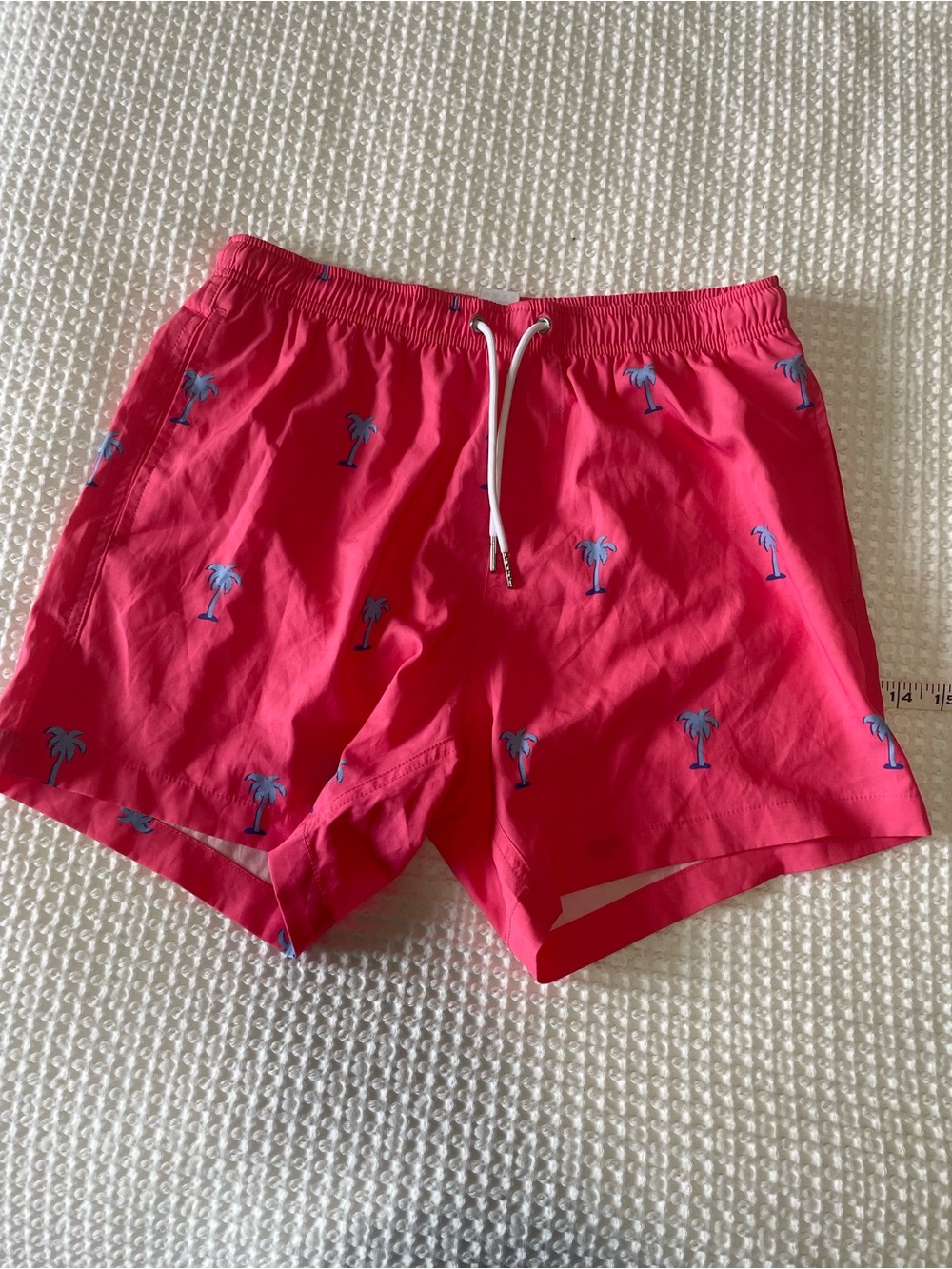 Bermie’s Men’s Pink Palm-Print Swim Trunks